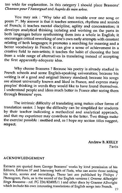 Traduire Georges Brassens - p19