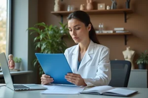 Médecin gynécologue femme dans son bureau professionnel